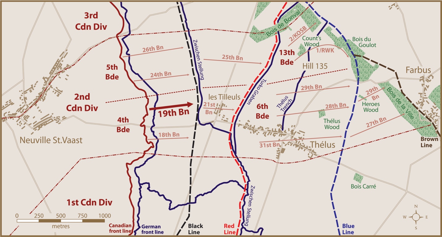 Map of Attack at Vimy