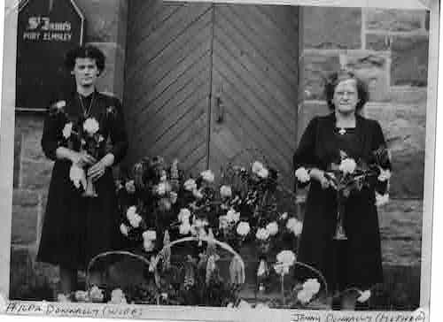 Hilda and Jennie at St James Church, Port Elmsley