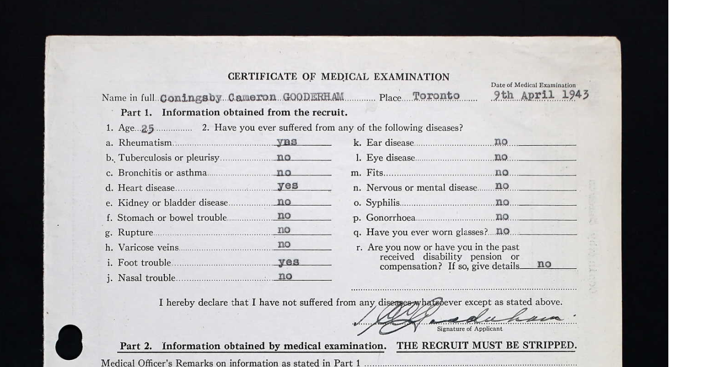 Medical Exam 1943