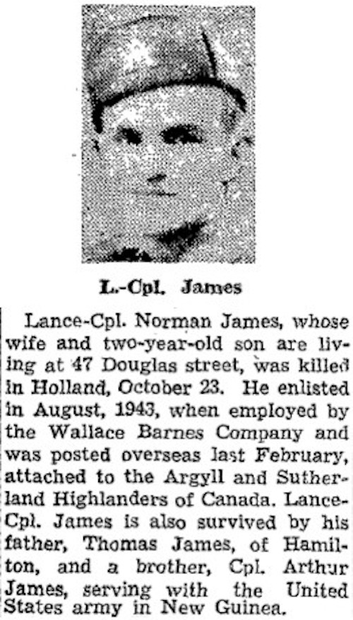 Obituary LCpl James