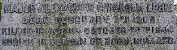 Logie Memorial inscription Hamilton Cemetery