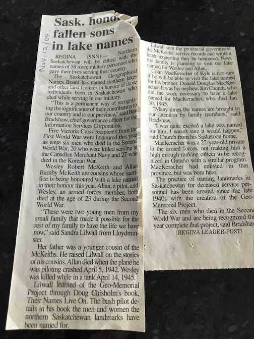 News article 2004 lake named MacKeracher