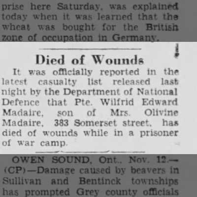 Obituary 13 November 1945