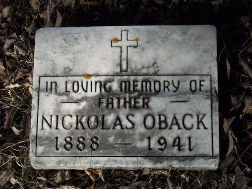 Gravestone Nicholas Oback