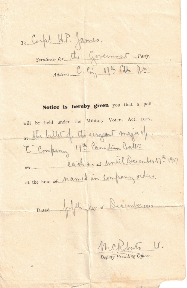 Notice of Poll 1917