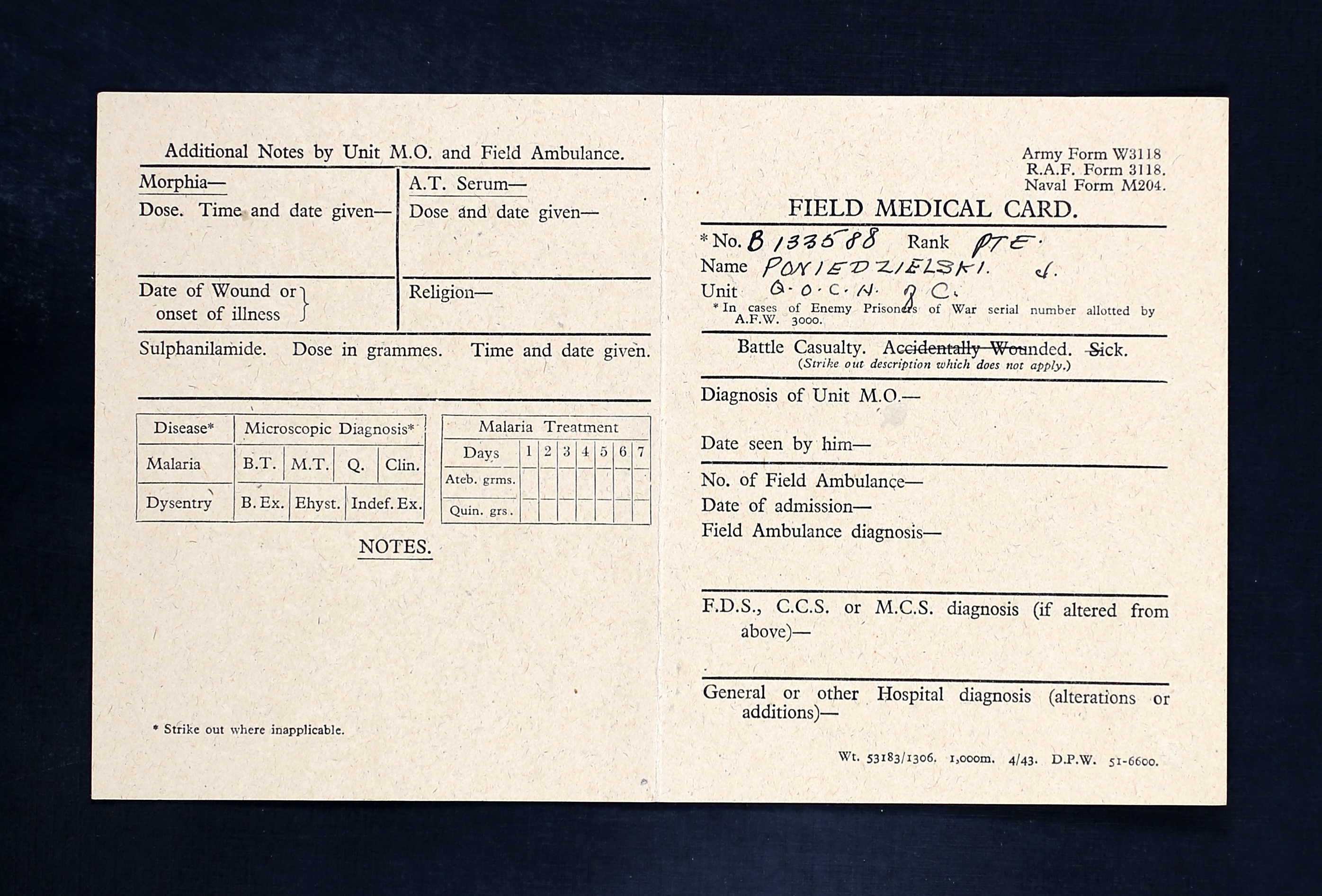 Field Medical Card 5