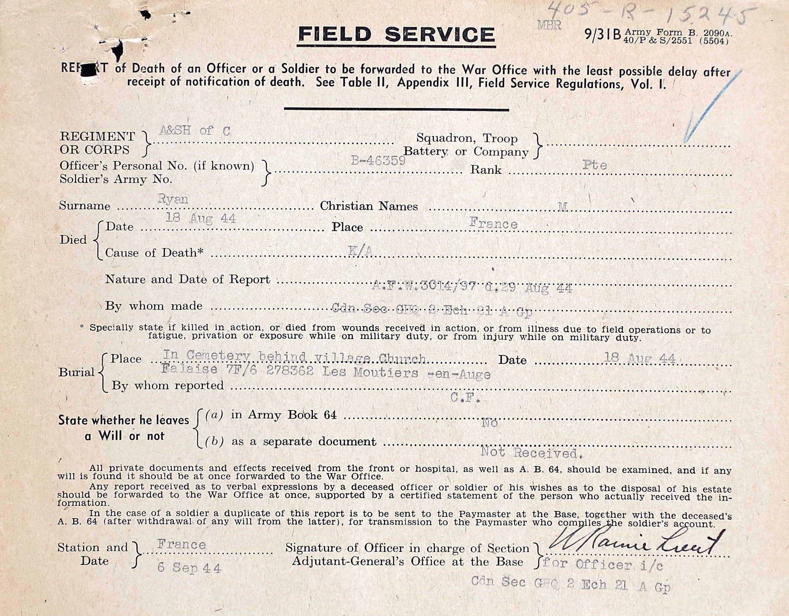 Field Service Record