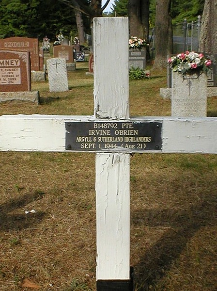 Pte O’Brien grave marker Norland