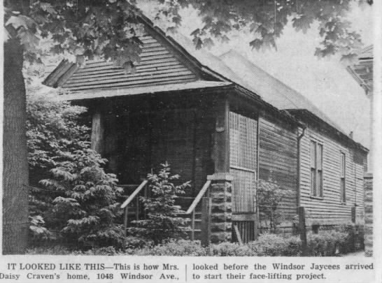 Daisy Craven’s home in Windsor, Ont., before 1960s